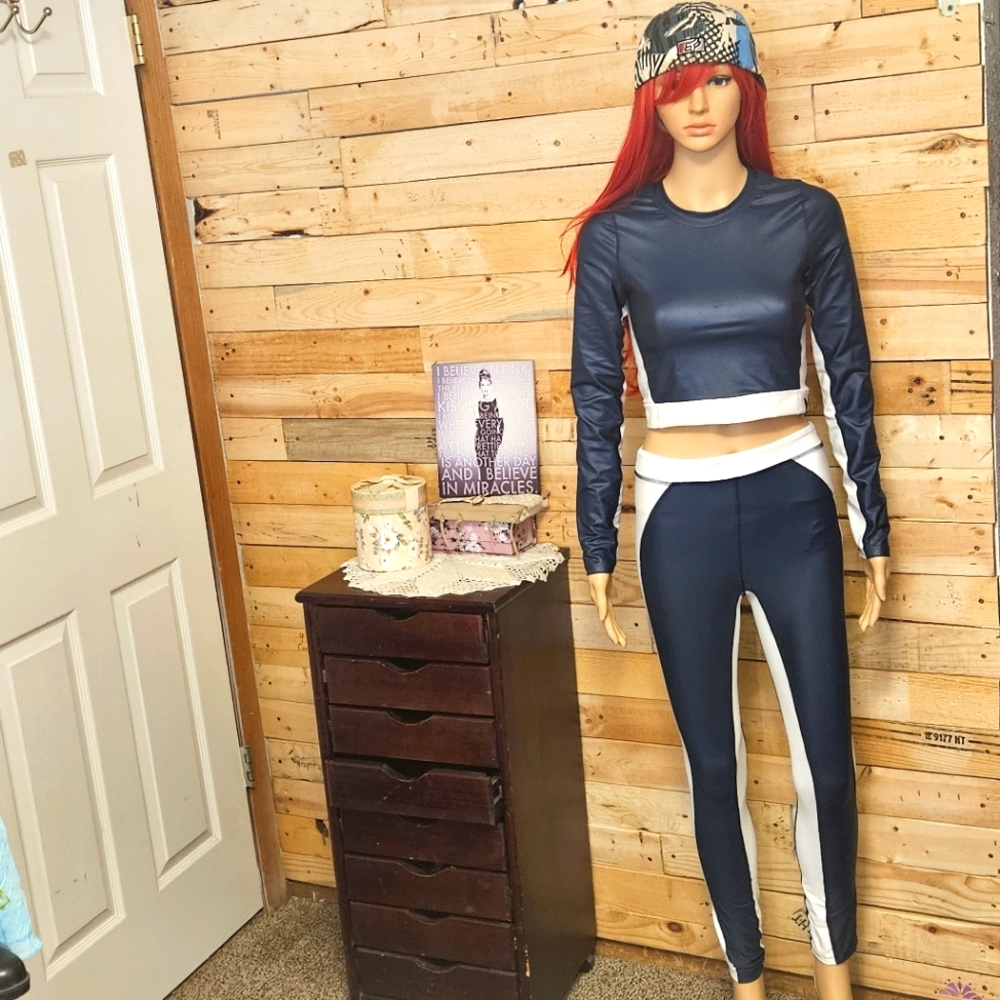 True Religion cutout cropped top and performance leggings set
